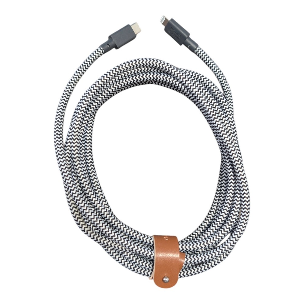 E9-Poly Native Union Belt XL 10ft USB-C to‎ Lighting Charging Cable - Zebra ⬇️